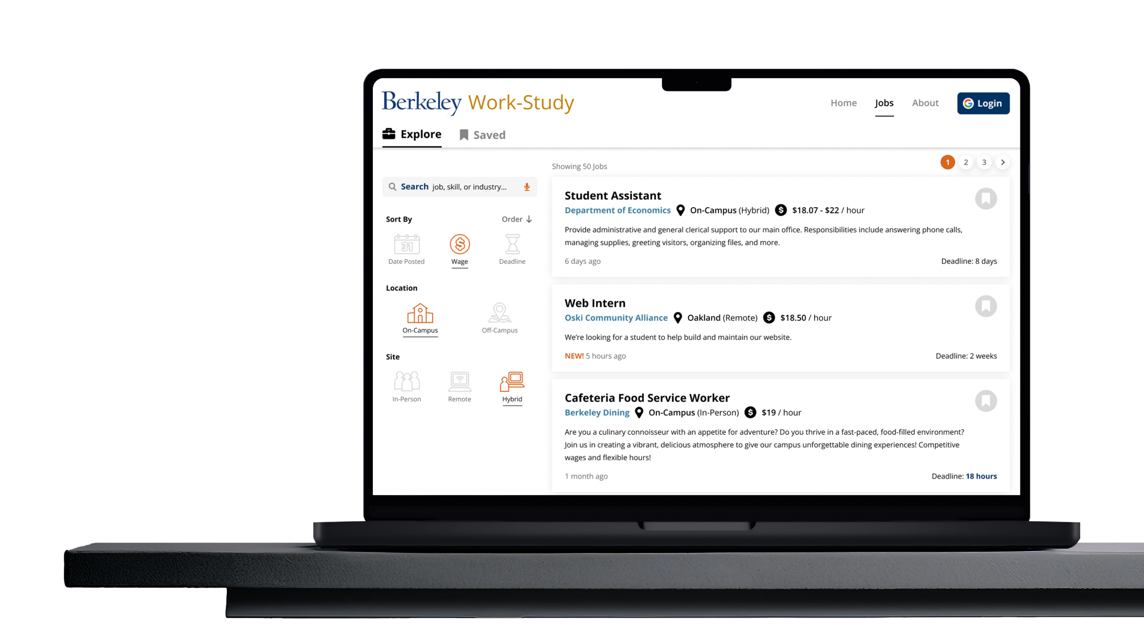 Work-Study Portal Mockup